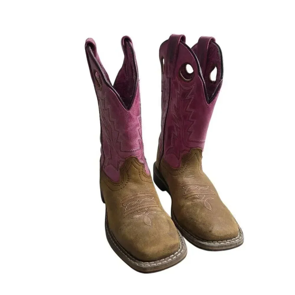 Smoky Mountain Youth Distress Autry Square Pink Boots 13